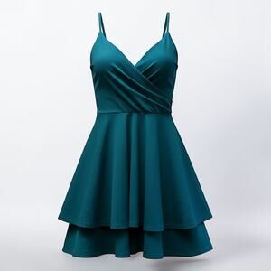 Honey and Rosie Teal Fit Flare Dress Small Skater Party Homecoming